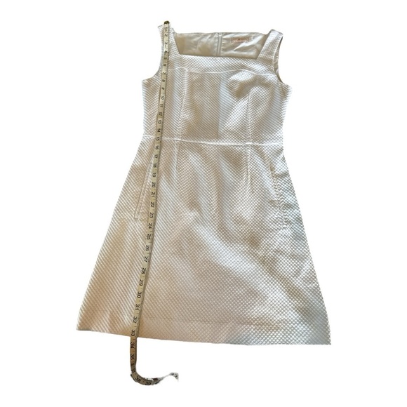 Tory Burch Cotton Pique Square Neck White Mini Dress Sz 6 Minimalist Casual - Picture 3 of 16